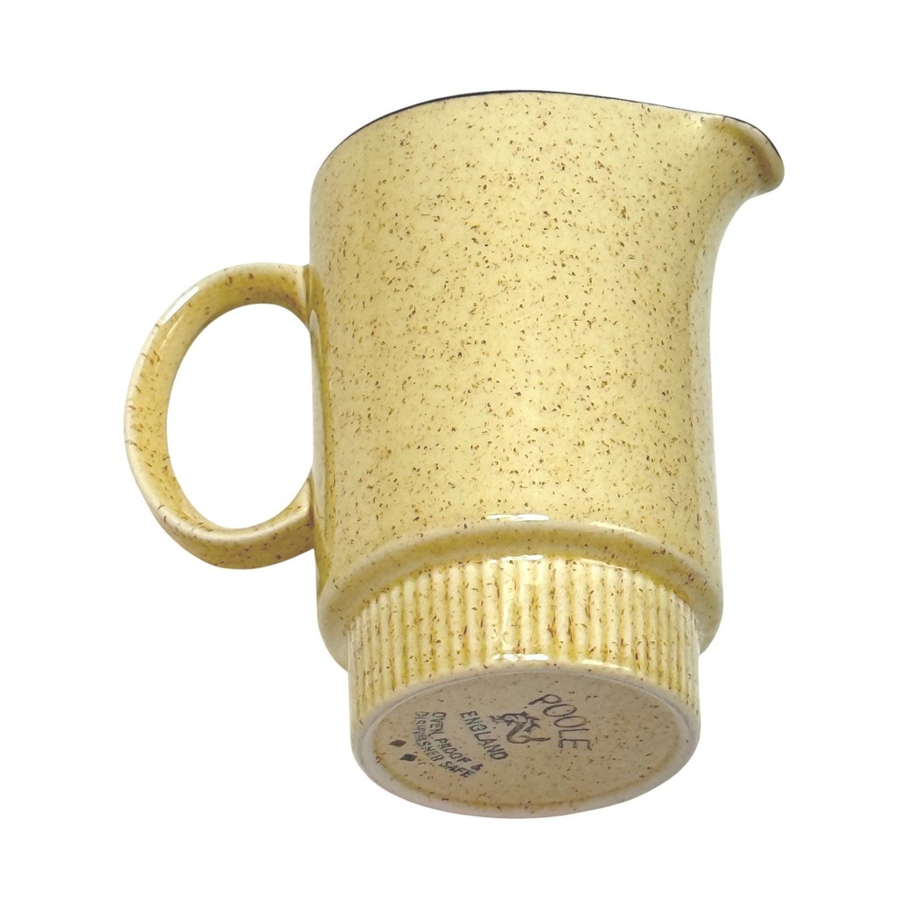 Vintage Poole Pottery Milk Creamer Jug Broadstone Yellow 5 in UK MCM 1970s